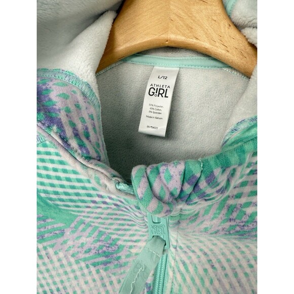 Athleta Girl Jacket Youth Size 12 Full Zip Fall Sweater‎  Fleece lined Large - Picture 2 of 3